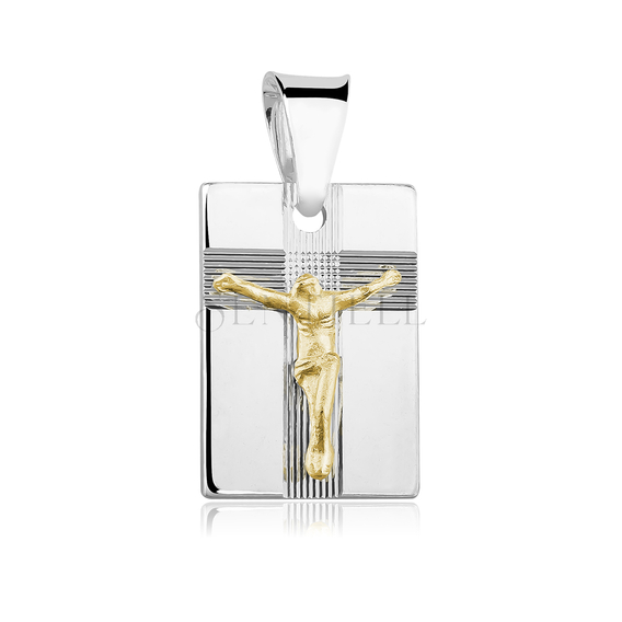 Silver (925) pendant Jesus on cross - gold-plated