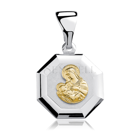 Silver (925) pendant - Saint Mary gold-plated