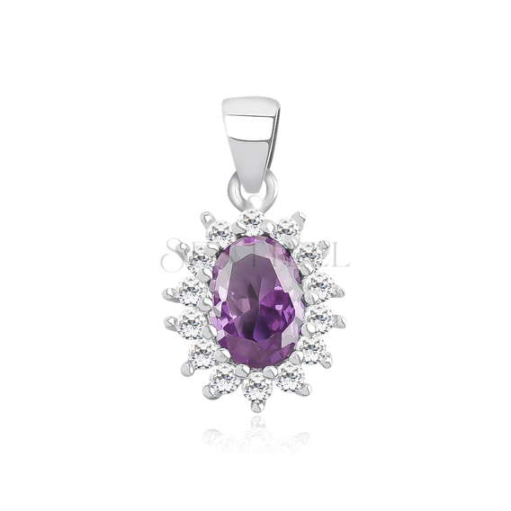 Silver (925) pendant with amethyst zirconia