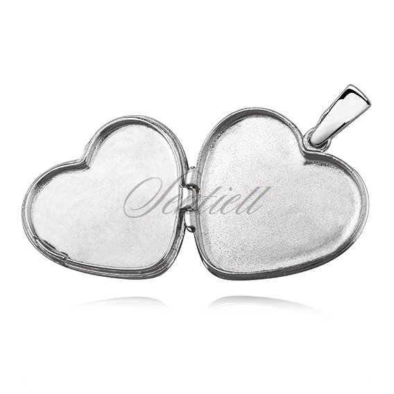 Silver (925) polished pendant - heart shaped locket