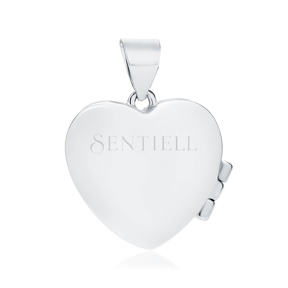 Silver (925) polished pendant - heart shaped locket