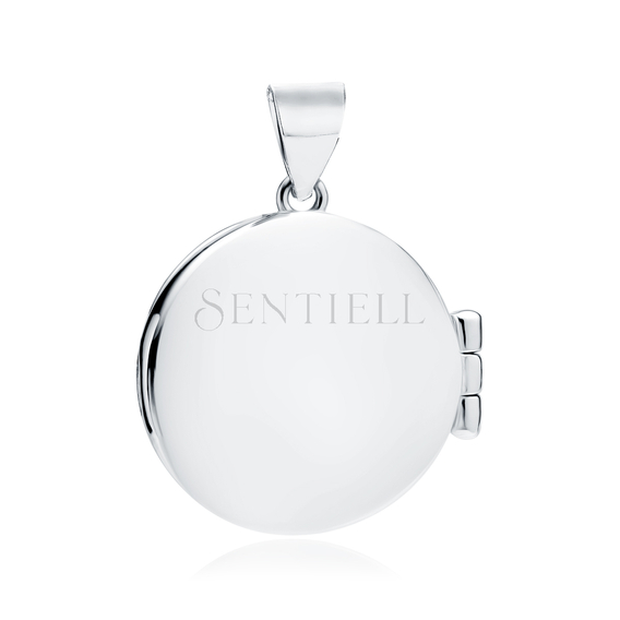 Silver (925) polished pendant - round locket