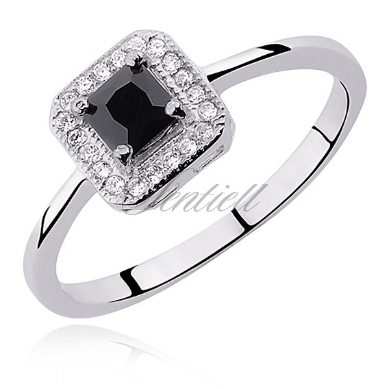 Silver (925) ring with black & white zirconia