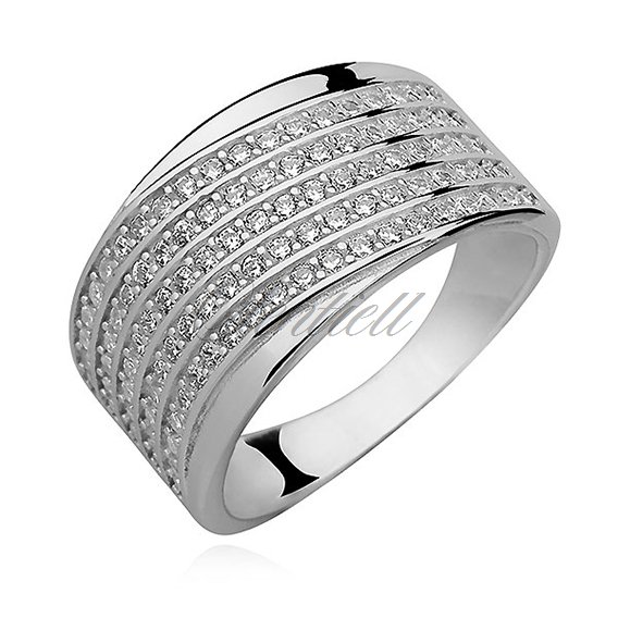 Silver (925) ring with white zirconia