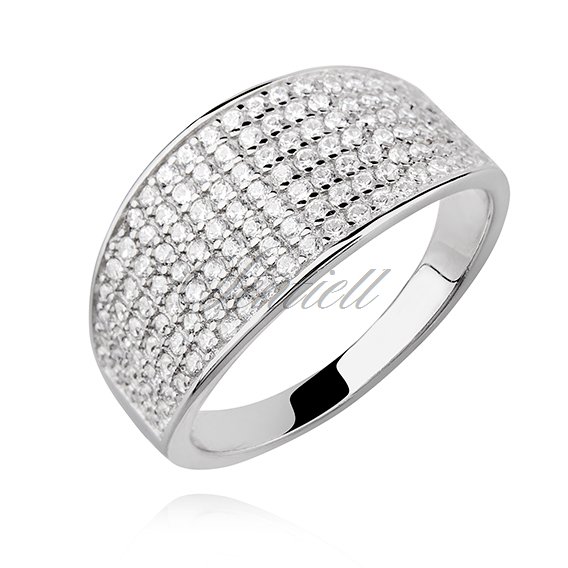 Silver (925) ring with white zirconia