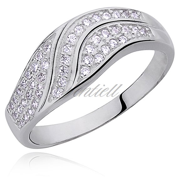 Silver (925) ring with white zirconia