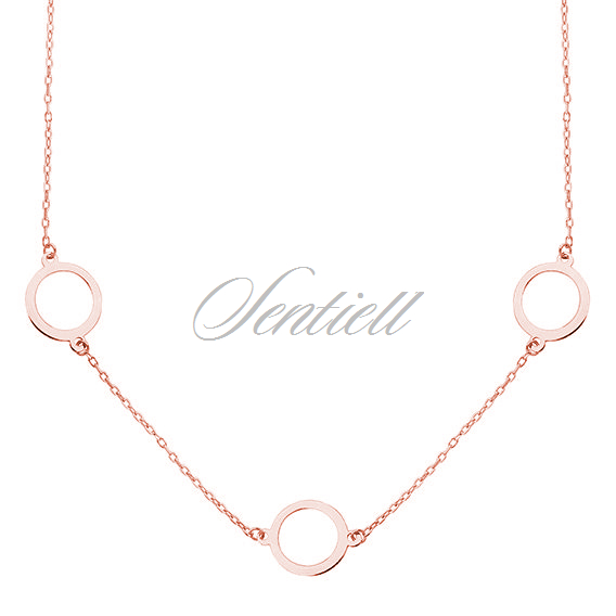 Silver (925) rose gold-plated necklace - three circles