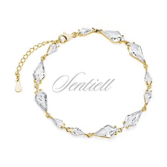 Silver (925) stylish, bridal, bracelet with zirconia
