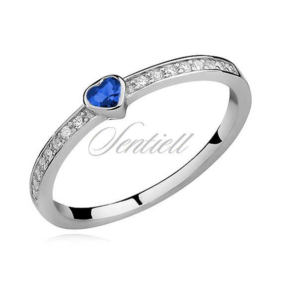 Silver (925) subtle ring with sapphire zirconia 