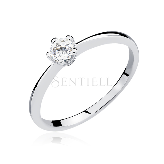 Silver (925) subtle ring with zirconia