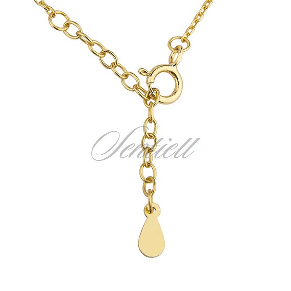 Silver gold-plated (925) necklace  - triangle with zirconia
