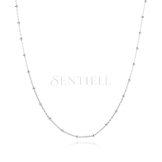 Silver necklace (925) diamond cut anchor Ø 030 rhodium-plated with balls