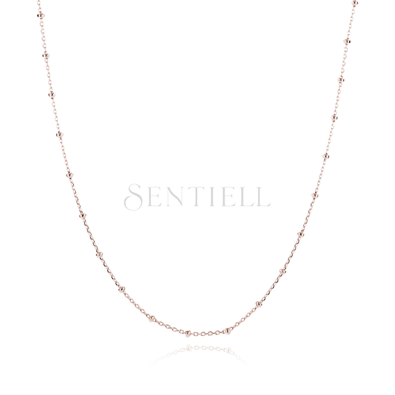 Silver rose gold-plated necklace (925) diamond cut anchor with balls