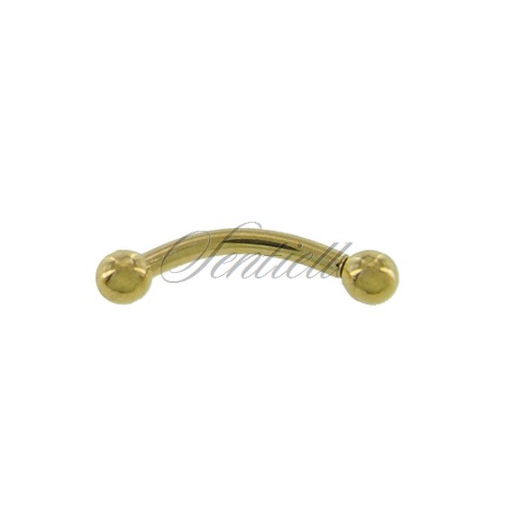 Stainless steel (316L) banana piercing for eyebrow - golden balls