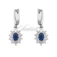 Silver (925) Earrings sapphire colored zirconia