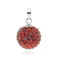 Silver (925) Pendant disco ball 10mm red