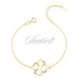 Silver (925) bracelet with zirconia - gold-plated clover
