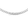 Silver (925) diamond-cut chain - curb extra flat Ø 140 rhodium-plated