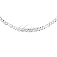 Silver (925) diamond-cut chain - figaro extra flat Ø 100 rhodium-plated 