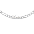 Silver (925) diamond-cut chain - figaro extra flat Ø 140 rhodium-plated