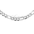 Silver (925) diamond-cut chain - figaro extra flat Ø 180 rhodium-plated