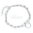 Silver (925) double chain bracelet with circle