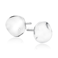 Silver (925) earrings - bended round plate