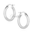 Silver (925) earrings hoops - highly polished