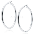 Silver (925) earrings hoops - highly polished