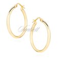 Silver (925) earrings hoops - highly polished, gold-plated