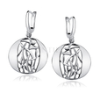 Silver (925) earrings openwork, round