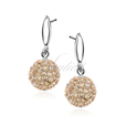 Silver (925) earrings peach disco ball