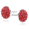 Silver (925) earrings - red half ball