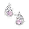 Silver (925) elegant earrings with light pink zirconia