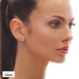 Silver (925) elegant round earrings with black zirconia
