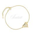 Silver (925) gold-plated bracelet, heart with zirconias