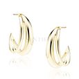 Silver (925) gold-plated double earrings - circles