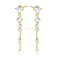 Silver (925) gold-plated earrings with white zirconias