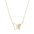 Silver (925) gold-plated necklace - butterfly with white zirconias