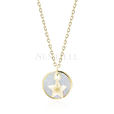 Silver (925) gold-plated necklace - star in a circle with Mother of pearl