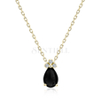 Silver (925) gold-plated necklace with black zirconia