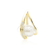 Silver (925) gold-plated pearl pendant with zirconia