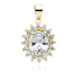 Silver (925) gold-plated pendant white zirconia