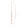 Silver (925) hanging earrings -rose gold -plated sticks