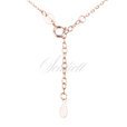 Silver (925) necklace - cirlce with zirconia, rose gold-plated
