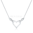 Silver (925) necklace - heart and infinities with white zirconias