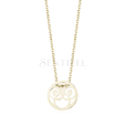 Silver (925) necklace - openwork circle, gold-plated