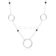 Silver (925) necklace with circles and black spinels