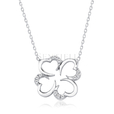 Silver (925) necklace with zirconia - clover