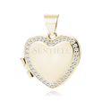 Silver (925) polished gold-plated pendant - heart shaped locket